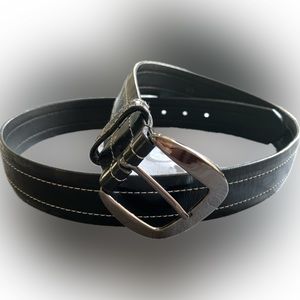 80s black patent belt